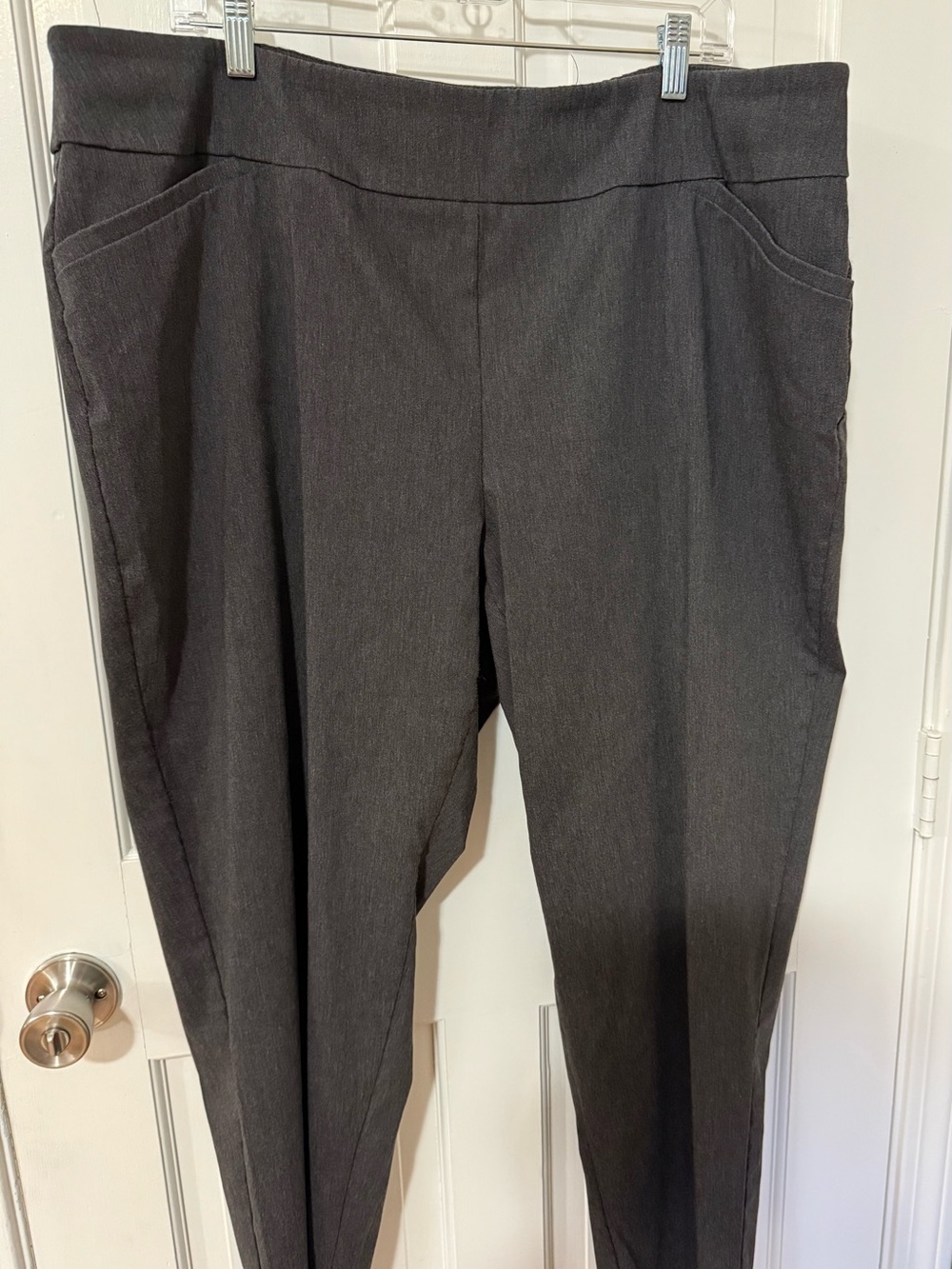 Terra & Sky Charcoal Straight-Leg Pull-On Trousers